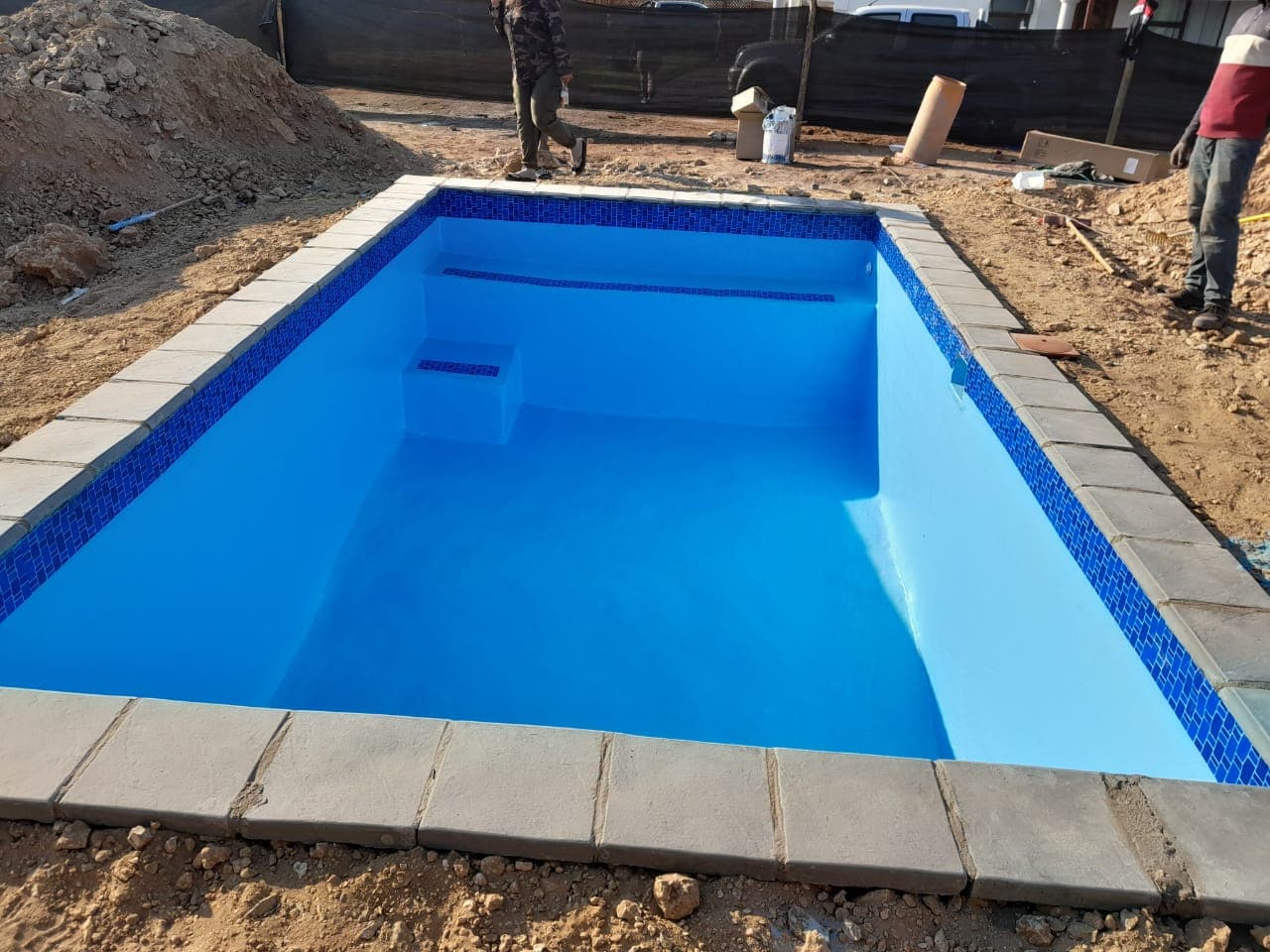 Pool installation and pool mats project — before